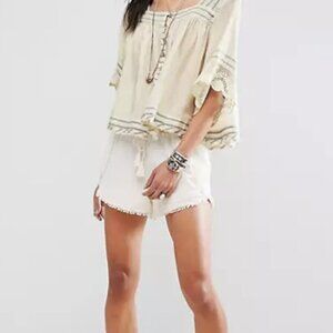 Women’s Free People See Saw Lace Trim Blouse